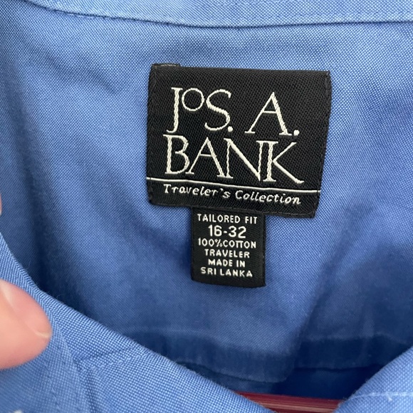 Jos. A. Banks Shirt Traveler’s Collection Blue Dress Shirt Tailored Fit 16 - 32 - Picture 3 of 3